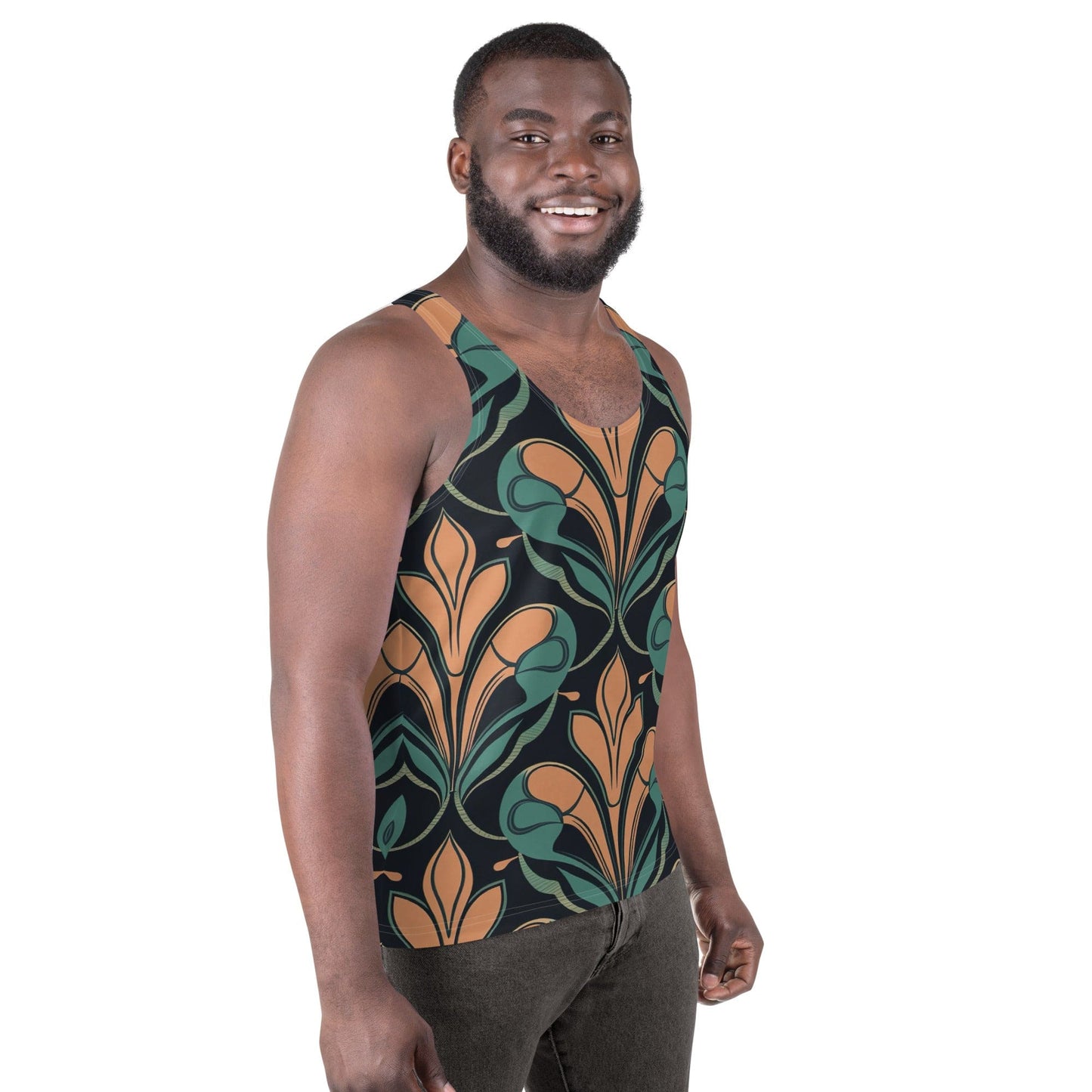 Mens Stretch Fit Tank Top - Retro Vintage Print