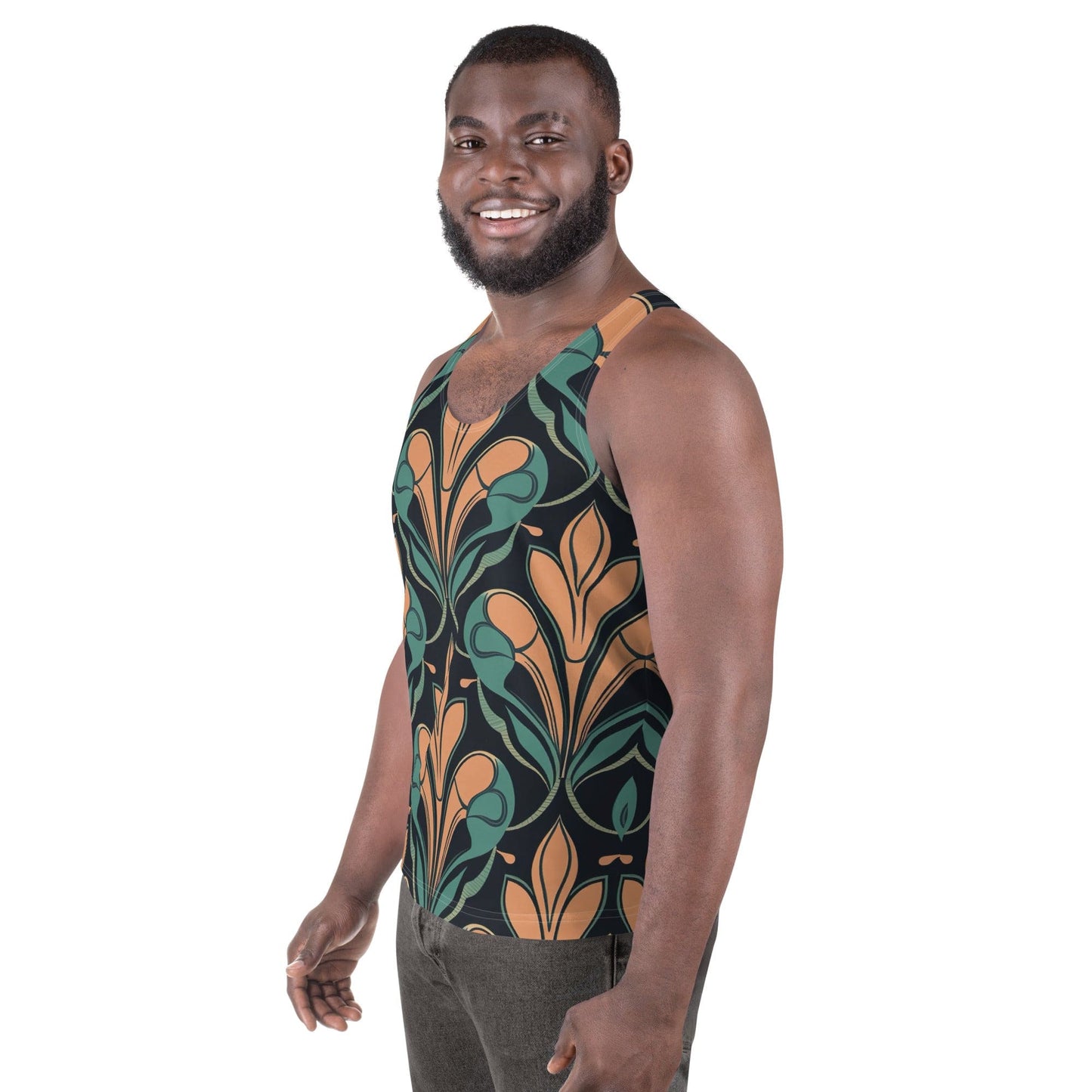 Mens Stretch Fit Tank Top - Retro Vintage Print