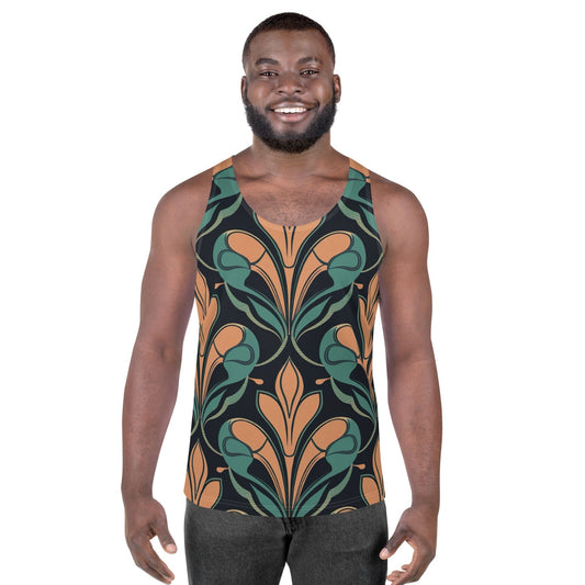Mens Stretch Fit Tank Top - Retro Vintage Print