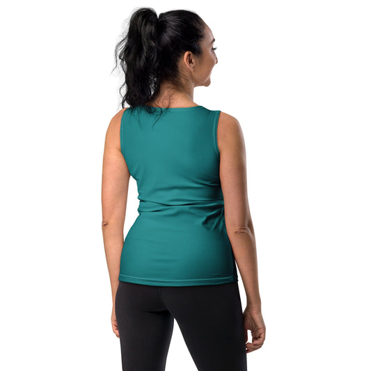Womens Stretch Fit Tank Top - Dark Teal Green